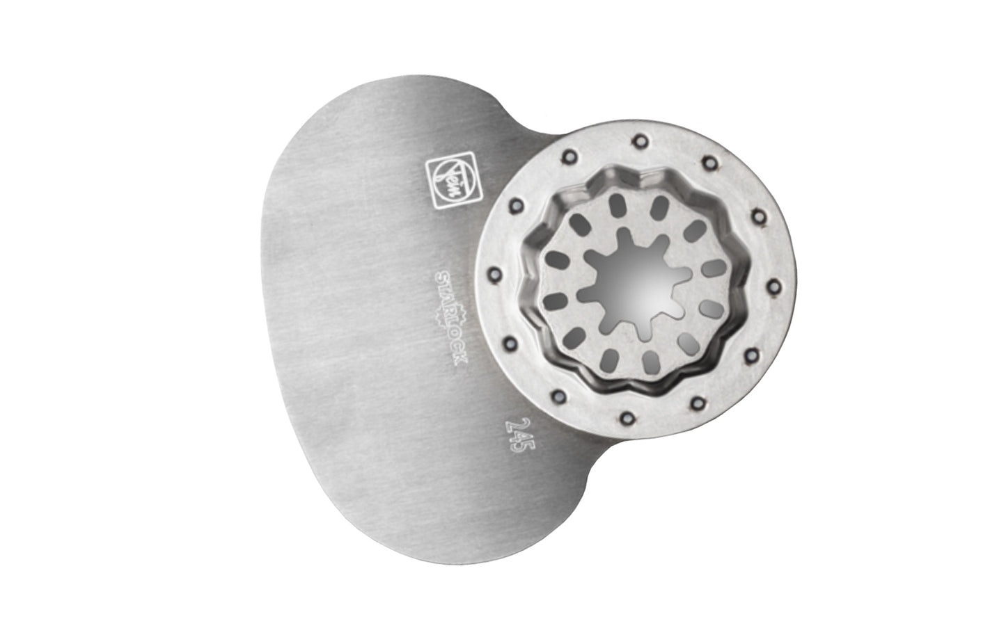 Fein Tools Special Material Mushroom Scraper Cutter Blade - 245 Blade. Designed for for cutting silicone & soft glazing compound as well as separation of insulating glass units. Starlock mounting system. Sold as 5 pieces in pack.   Made in Germany. Model No. 63903245230. Scraper Oscillating Blade