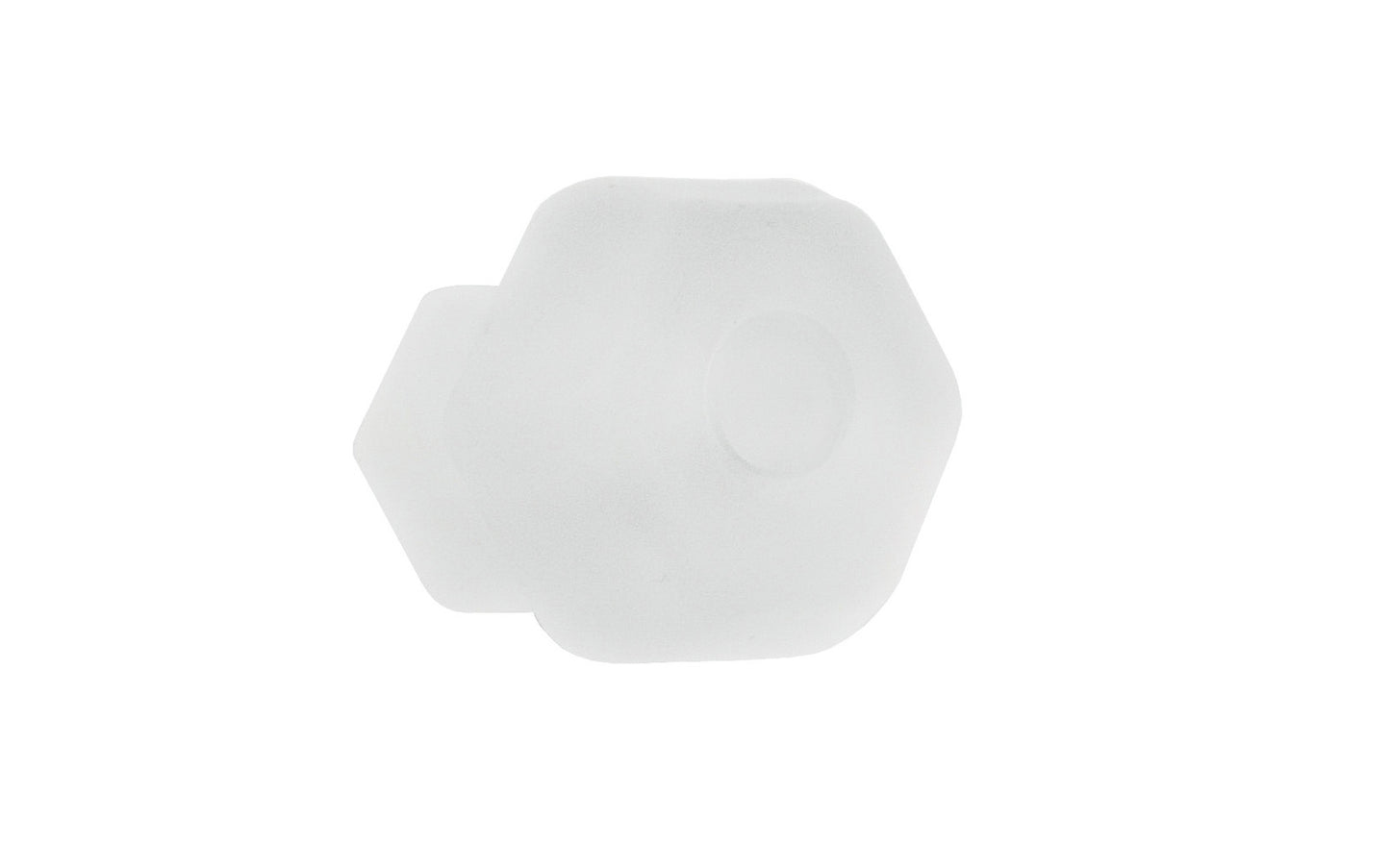 Classic Hexagonal Glass Knob ~ Frosted. 1-1/4" size glass knob.