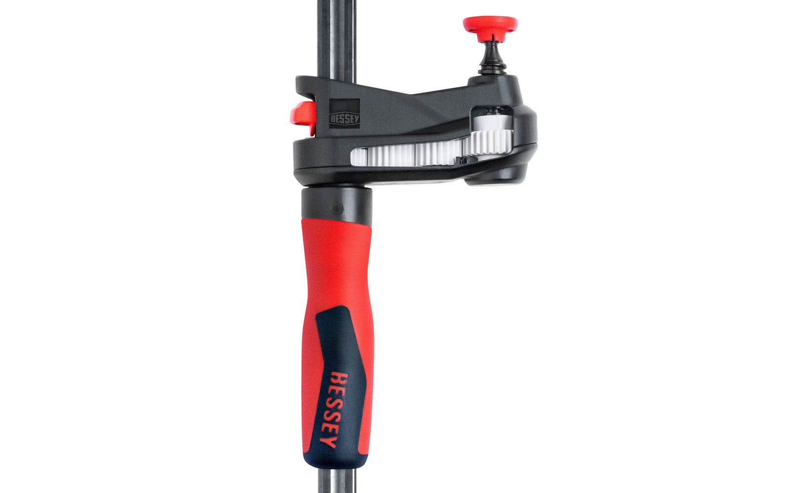 Bessey GearKlamp - 18" Opening Capacity ~ GK45 creates the possibility of reaching "into” confined spaces to achieve clamping solutions. Fast action, secure clamping force up to 450 lbs. 18" max opening - 2-3/8" throat depth. Quick-release shift button to quickly adjust sliding bar. Model GK45. 788502204446