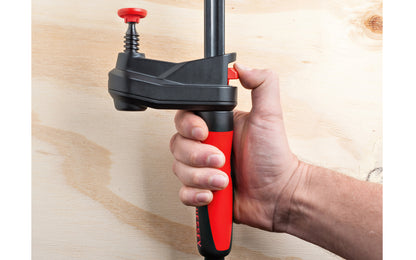 Bessey GearKlamp - 18" Opening Capacity ~ GK45 creates the possibility of reaching "into” confined spaces to achieve clamping solutions. Fast action, secure clamping force up to 450 lbs. 18" max opening - 2-3/8" throat depth. Quick-release shift button to quickly adjust sliding bar. Model GK45. 788502204446