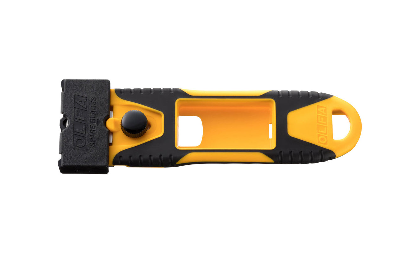 This Olfa "GSR-2" Stainless Steel Blade Mini Glass Scraper offers rugged scraping capabilities in a compact size. Whether working with paint, adhesives, caulk & more, this pocket-sized scraper is an excellent choice for any scraping applications. 091511230291. Olfa Glass Scraper Blade. 40 mm blades. Made in Japan