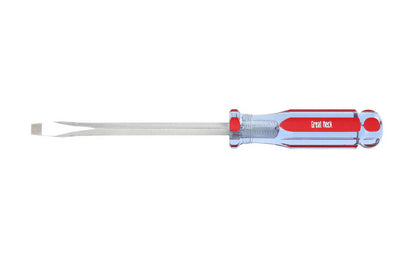 GreatNeck Model A66SC. 5/16" x 6" long blade. Great Neck Screwdriver. Precision Ground Sandblasted Tip for a More Secure Fit. Square Shank Provides Additional Turning Capabilities. 10-1/2" overall length. Chrome Vanadium Steel for strength & durability. Acetate Handle. Great Neck's A-Series Screwdriver. 076812022448