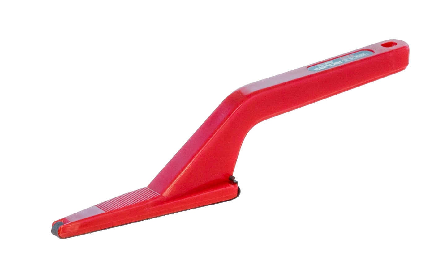 Triangle-shaped rasp hand sander made by Tajima Tools in Japan. Designed for sanding wood, aluminum, plastic materials, it's a great for tight areas. Coarse grit. Sands 6x faster than sandpaper & lasts about 100x longer. Blade is replaceable, See here for replacement blade. Model SA20A. Made in Japan. 4975364050472