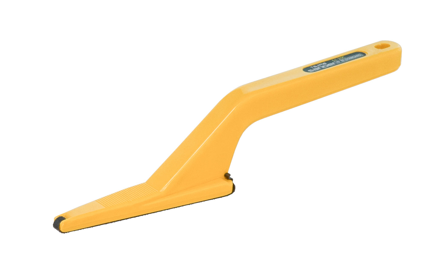 Triangle-shaped rasp hand sander made by Tajima Tools in Japan. Designed for sanding wood, aluminum, plastic materials, it's a great for tight areas. Medium grit. Sands 6x faster than sandpaper & lasts about 100x longer. Blade is replaceable, See here for replacement blade. Model SA20C. Made in Japan. 4975364050489