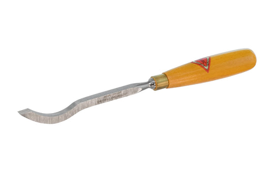 5/16" Swan Neck Mortise Chisel made by Henry Taylor in England. Use in conjunction with mortise chisels for cleaning the bottom of mortises, or other deep blind recesses. The curved blade helps to lever out waste. The chisel is levered in use, not struck. Henry Taylor - Diamic ~ Model No. F71. Made in England. 