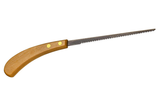 Made in Japan · Crosscut Teeth: 15 TPI ~ Long narrow blade ~ Excellent for detail work ~ Hardwood handle ~ A special versatile Japanese keyhole pull-saw. Originally designed for Bonsai, this saw is actually great for a number of small sawing tasks including fine detail work & thin materials. Thin Kerf 1/16" (1.58 mm)