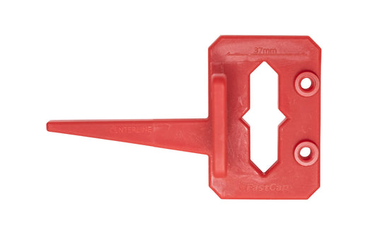 The FastCap Hinge Jig locates the centerline for a hinge. It mounts easily into the 5mm holes & using the cursor to draw a centerline. If cabinets don’t have a 5mm holes, use pins & align them along the edge of the cabinet, drill with 5mm driver bit in the drill guides. For Euro style cabinets & finding hinge's center ~ 663807030399