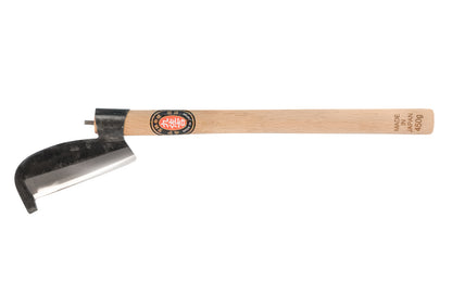 Made in Japan. "Hitsu Nata" Japanese forged hatchet. The blade of this knife is made of hand forged steel & is extra sharp. The blade has a double edge bevel & the back of the blade is extra thick measuring 3/16" thick. Great for many uses including use as a machete, brush axe, a heavy-duty whacking garden hatchet. 