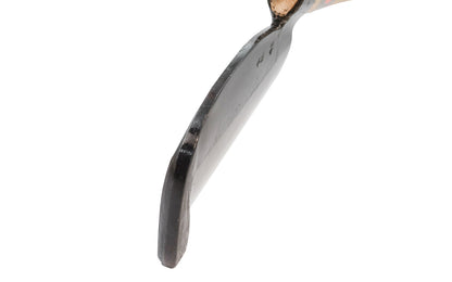 Made in Japan. "Hitsu Nata" Japanese forged hatchet. The blade of this knife is made of hand forged steel & is extra sharp. The blade has a double edge bevel & the back of the blade is extra thick measuring 3/16" thick. Great for many uses including use as a machete, brush axe, a heavy-duty whacking garden hatchet. 