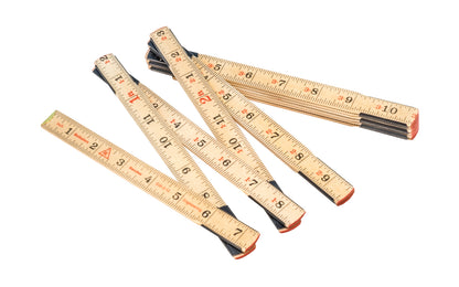 Hultafors 78" Swedish Engineer's Wooden folding rule manufactured from downy birch with Swedish steel joints, enabling thin sections & great flexibility. Engineering scale with 1/10th & 1/100th of a foot & traditional 1/16" scale with black & red markings. Steel joints are heat-treated. Made in Sweden. Model E 66-2-12