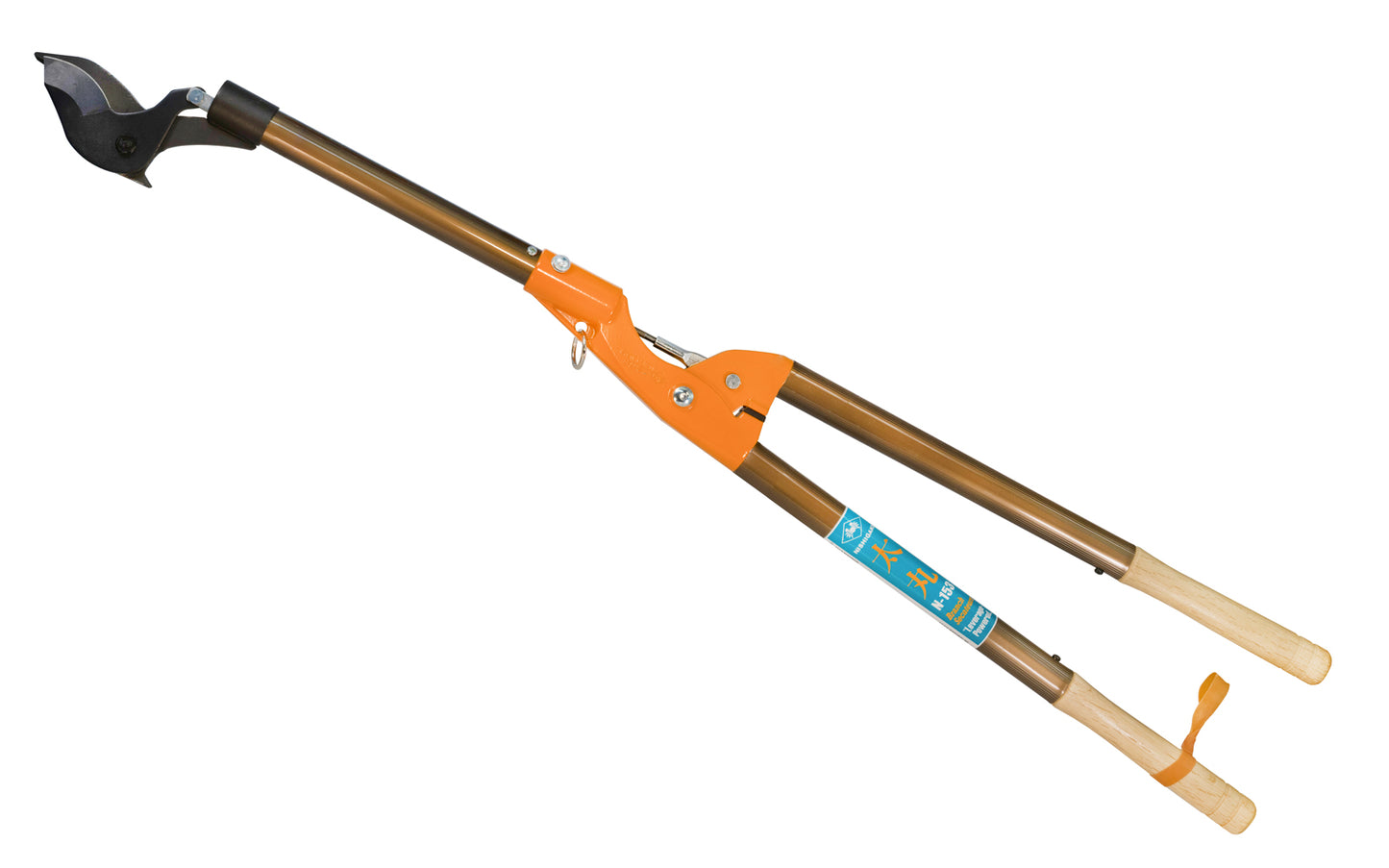 Japanese 39" Nishigaki Compound Action Lopper - Made in Japan · Carbon steel blade with special teflon coating ~ 39" length ~ 1.6" (40 mm) cutting diameter ~ Nishigaki Futomaru - Compound Action -  Japanese Lopper - High reach - Long Lopper - Aluminum Shaft - High Leverage - 110° Swivel - Hook on head pulls branches - for branches, fruit tree, plant pruning - Bypass