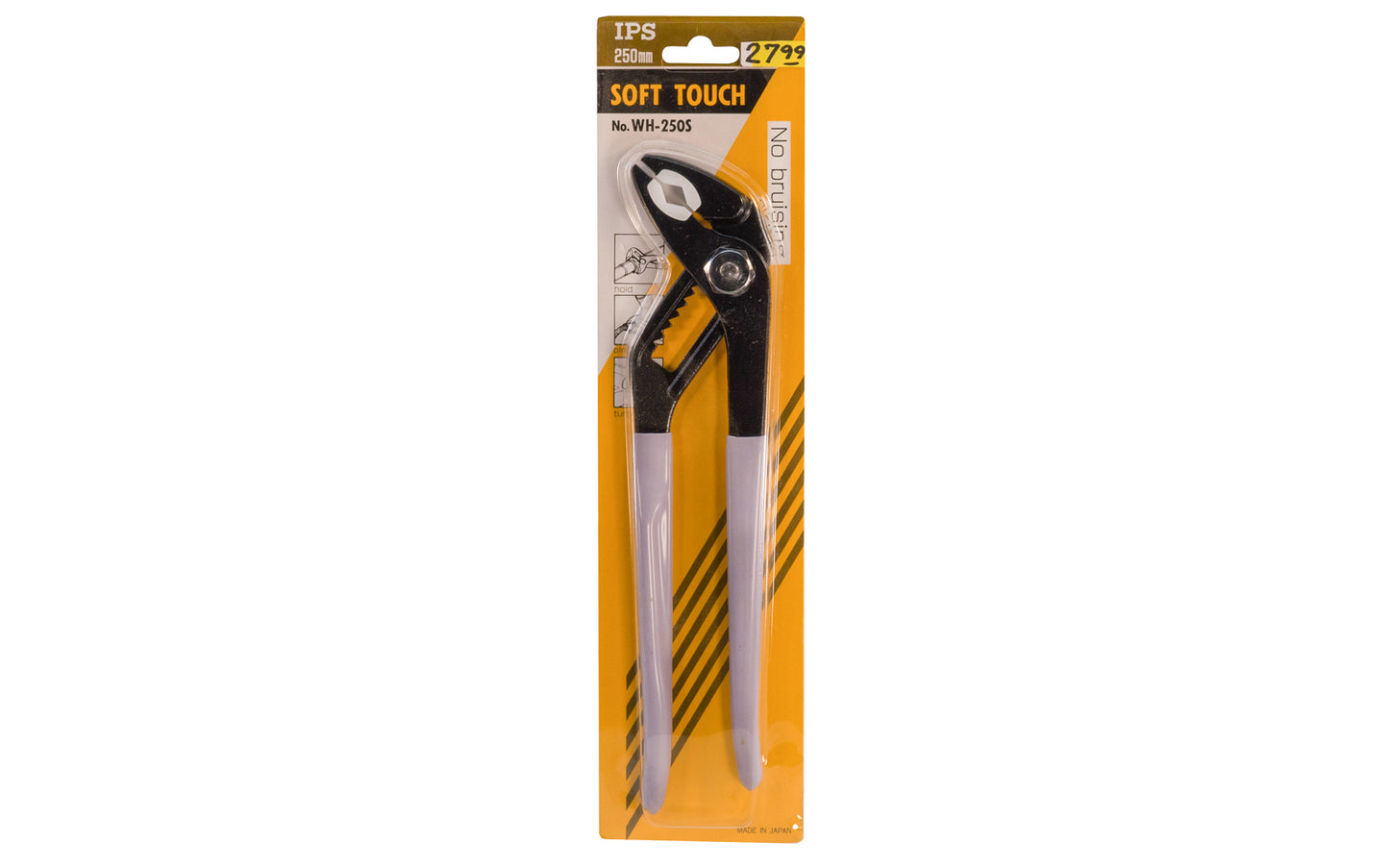 Made in Japan · Japanese Soft Touch Tongue & Groove Pliers. Soft Jaws. Made in Japan. Model No. WH-250S. 4953880451102
