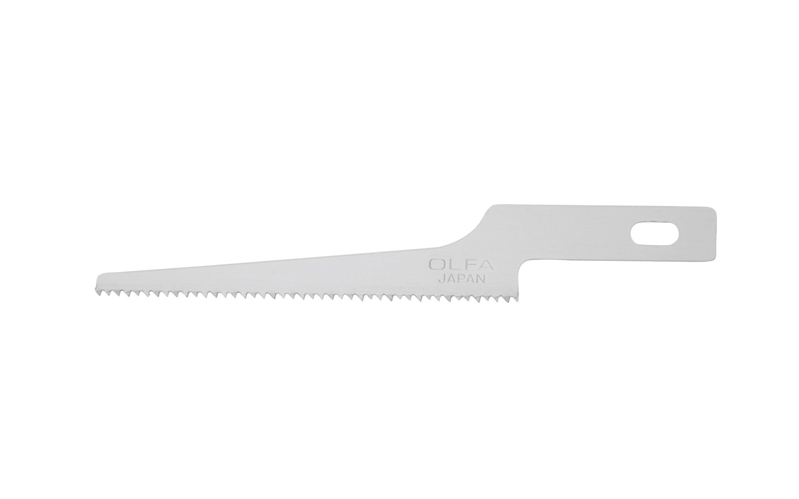 Olfa KB4-NS/3 Precision Narrow Saw Serrated Art Blades are good for cutting plastic or wood for dioramas or mixed media art projects. Tackle balsa & basswood modelmaking with this Serrated Olfa Blade.  Perfect for model making, crafts & hobby, & more. Designed for Olfa AK-4 knife. 3 Pack. 091511501070. Made in Japan