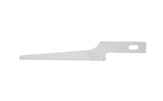 Olfa KB4-NS/3 Precision Narrow Saw Serrated Art Blades are good for cutting plastic or wood for dioramas or mixed media art projects. Tackle balsa & basswood modelmaking with this Serrated Olfa Blade.  Perfect for model making, crafts & hobby, & more. Designed for Olfa AK-4 knife. 3 Pack. 091511501070. Made in Japan