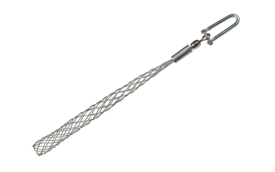 The Klein Tools Pulling Grip clips to flex bit for pulling wire and cable up to 1'' in diameter (3/4" to 1"). Pulling grip attaches to the hole in the tip of the flex bit; wire mesh holds the wire during the pull. Model KPS075-SEN. 092644474286