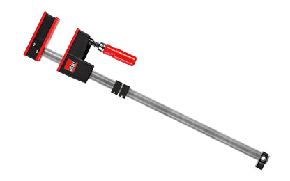 Bessey Parallel K-Body REVO JR Bar Clamps have 90 degree jaws that make cabinet work, frame ups, drawers & any other right-angle glue-up a much easier task. 24" max opening - 3-1/4" throat depth - Model KRJR-24 - Bessey K Body REVO JR - The large surface areas distribute high clamping force evenly - Wooden Handles - 091162001424