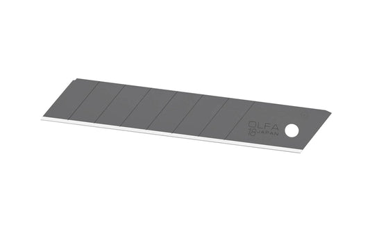 Olfa "LBB-10B" 18 mm Replacement Black Blades 10 Pack are sharper than standard silver blades by up to 25%. These heavy duty blades are made with premium carbon tool steel from Japan & are honed on both sides of the blade for professional grade cutting. 091511600360. Olfa Model LBB-10B. 10 Blades in Pack. Made in Japan
