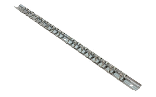 Socket Rail Holder - 1/4" Dr. With 16 pcs. 16-1/2" overall rail length. 1/4" drive. Made of metal material