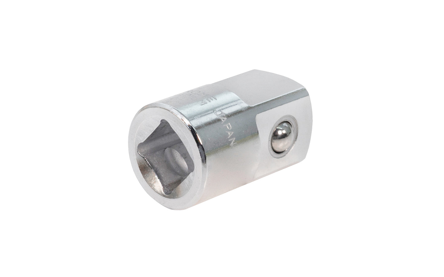 Japanese 1/2" Female to 3/4" Male Socket Adapter. Center Sockets.  Made in Japan. 1/2" F x 3/4" M. Chrome Vanadium. Center Sockets. M-26A