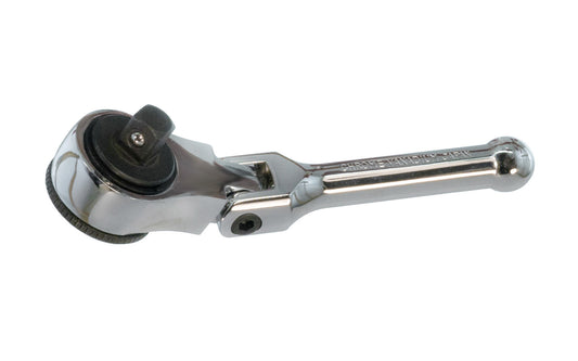 This 5" Ratchet Handle 3/8" Dr with Flex Head is made of Chrome Vanadium Steel. Easy change reversible ratchet direction. 5" overall length. 3/8" drive. Flexible head. Japanese Ratchet Handle.   Made in Japan.