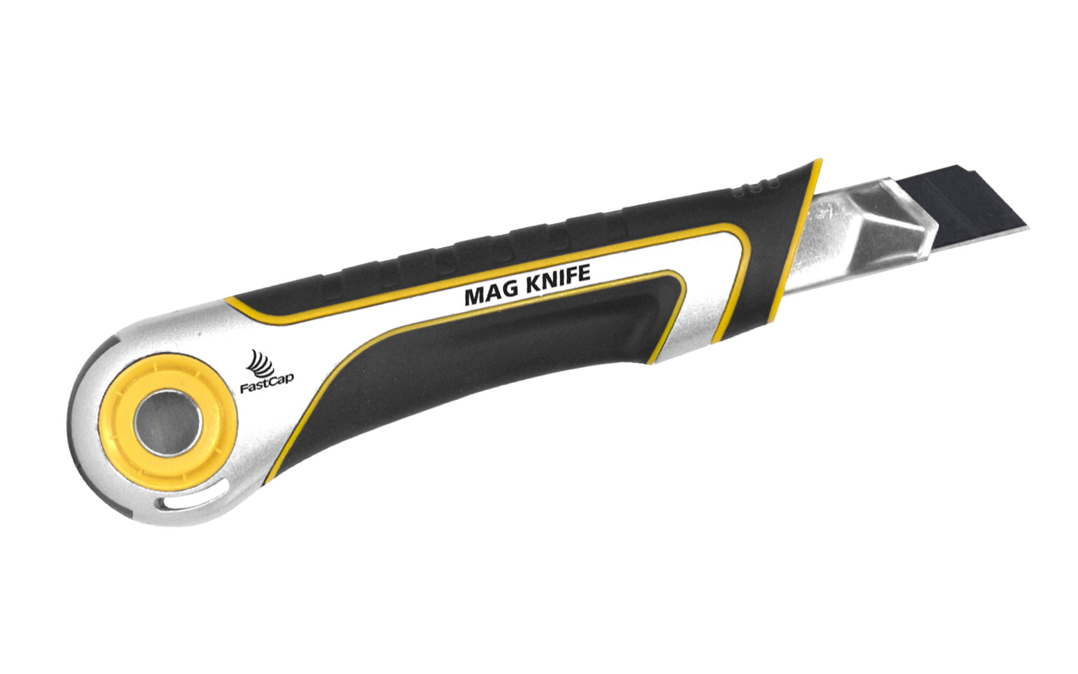 The MAG Knife has an auto safety-retract blade, significantly reducing the possibility of being injured from an open blade. Retractable self-locking blade & powerful built-in magnet making it attach to any metal surface. Durable metal frame & a rubberized casing that feels great in your hand. 663807030535