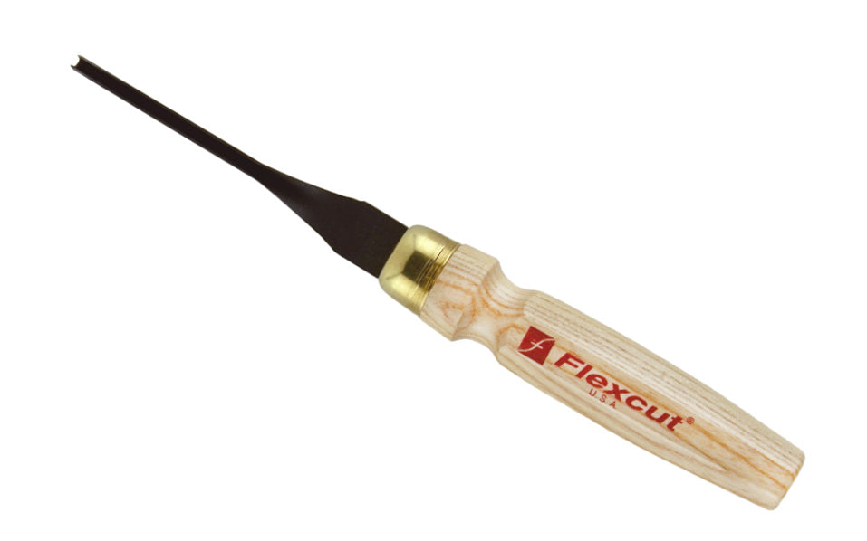Made in USA • Model MC211 - High Carbon Steel Blade - Flexcut Mallet Carving Tool - Mallet Gouge - Carving Gouge - Sweep - regular curved gouge - Mallet gouge tool can be used by hand or struck with mallet - Sculpture mallet gouge - Hardwoods - No. 11 Sweep - #11 Sweep x 1/8" (3 mm) wide blade - 651646082112 - MLT tool -  MLT tool - MLT Mallet Gouge