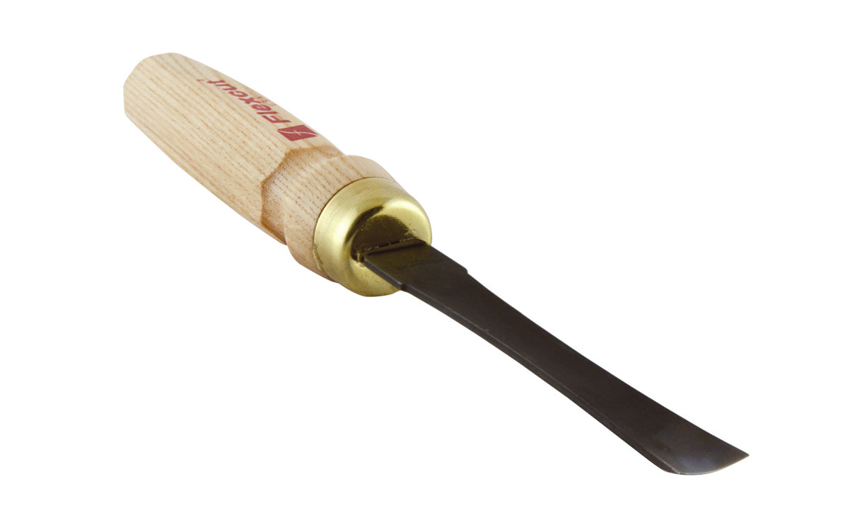 Made in USA • Model MC305 - High Carbon Steel Blade - Flexcut Mallet Carving Tool - Mallet Gouge - Carving Gouge - Shallow Sweep - regular curved gouge - Mallet gouge tool can be used by hand or struck with a mallet - Sculpture mallet gouge - Hardwoods - No. 5 Sweep - #5 Sweep x 11/16" (17 mm) wide blade - 651646083058 - Flexcut MLT Gouge -  MLT tool - MLT Mallet Gouge