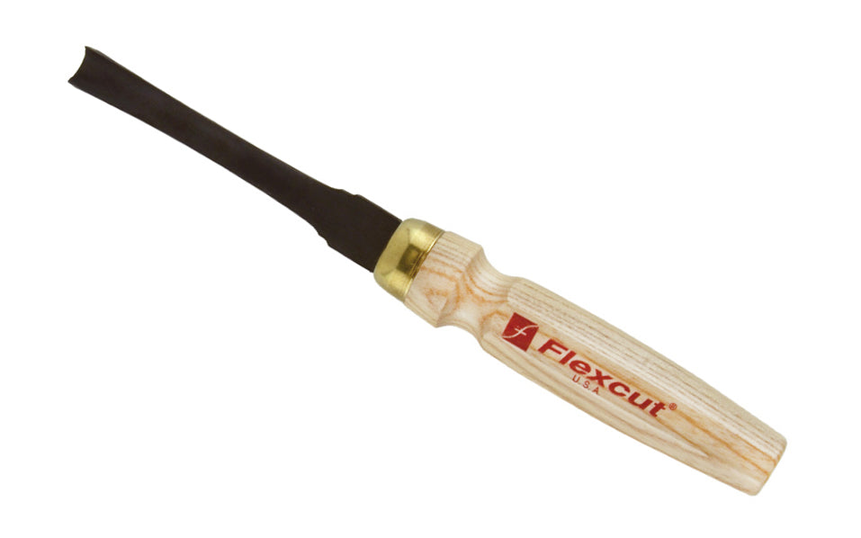 Made in USA • Model MC309 - High Carbon Steel Blade - Flexcut Mallet Carving Tool - Mallet Gouge - Carving Gouge - Shallow Sweep - regular curved gouge - Mallet gouge tool can be used by hand or struck with a mallet - Sculpture mallet gouge - Hardwoods - No. 9 Sweep - #9 Sweep x 1/2" (12 mm) wide blade - 651646083096 -  MLT tool - MLT Mallet Gouge