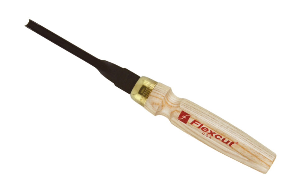 Made in USA • Model MC311 - High Carbon Steel Blade - Flexcut Mallet Carving Tool - Mallet Gouge - Carving Gouge - Sweep - regular curved gouge - Mallet gouge tool can be used by hand or struck with mallet - Sculpture mallet gouge - Hardwoods - No. 11 Sweep - #11 Sweep x 1/4" (6 mm) wide blade - 651646083119 - MLT tool - MLT Mallet Gouge -  MLT tool - MLT Mallet Gouge