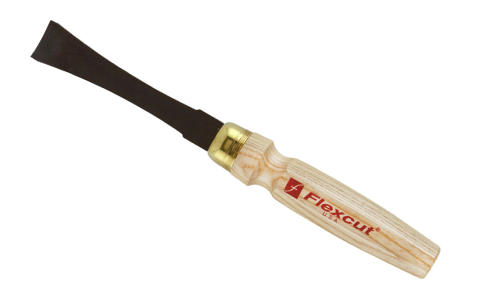 Made in USA • Model MC403 - High Carbon Steel Blade - Flexcut Mallet Carving Tool - Mallet Gouge - Carving Gouge - Shallow Sweep - Shallow curved gouge - Mallet gouge tool can be used by hand or struck with a mallet - Sculpture mallet gouge - Hardwoods - No. 3 Sweep - #3 Sweep x 1" (25 mm) wide blade - 651646084031 - MLT tool - MLT Mallet Gouge