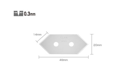 Olfa "MCB-1" Mat Cutter Blades - 5 Pack. Designed for Olfa Model No. MC-45.  Made in Japan. 091511500158. Made in Japan
