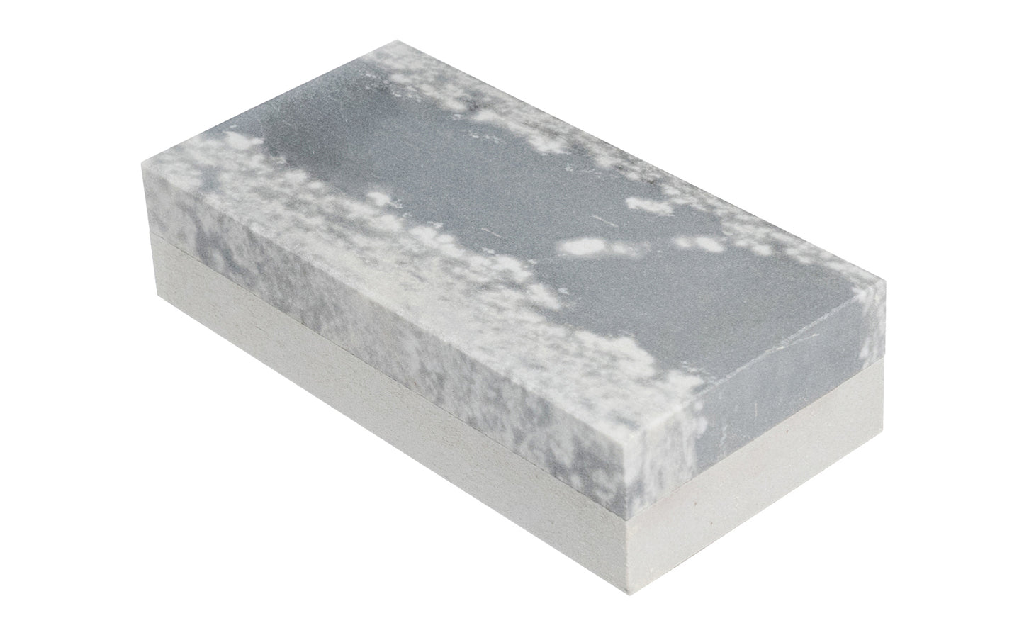 Made in USA · 4" Long  x  2" Wide  x  1" Thick ~ Model MFC-4 ~ Hard & Soft Arkansas Stone laminated together - Soft Arkansas: Extra-fine stone good for starting an edge on tools - Hard Arkansas: Super-fine stone that is satisfactory for the final edge ~ Use mineral oil when sharpening - Bench Stone - Wooden Box