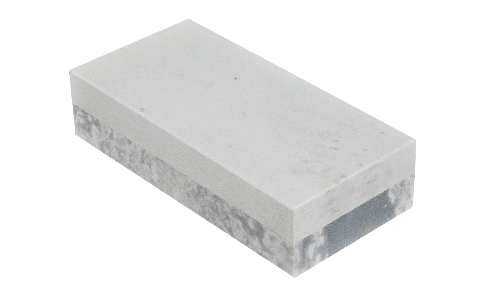 Made in USA · 4" Long  x  2" Wide  x  1" Thick ~ Model MFC-4 ~ Hard & Soft Arkansas Stone laminated together - Soft Arkansas: Extra-fine stone good for starting an edge on tools - Hard Arkansas: Super-fine stone that is satisfactory for the final edge ~ Use mineral oil when sharpening - Bench Stone - Wooden Box