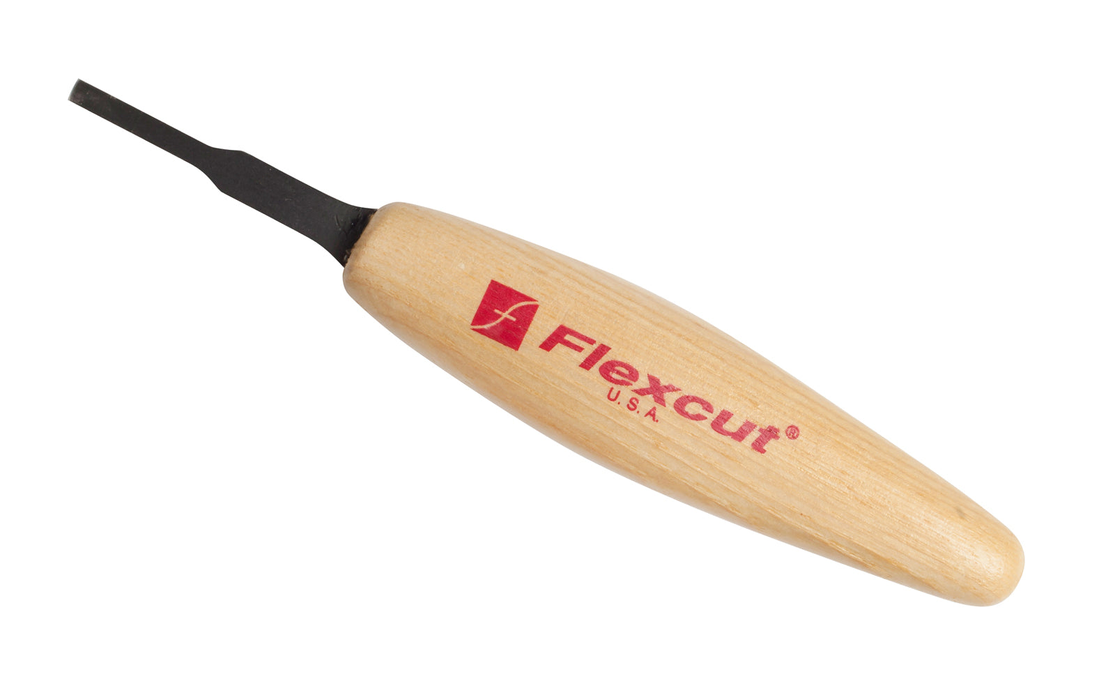 Made in USA • Flexcut Model No. MT12 - Straight Chisel Blade - High Carbon Spring Steel blade - Tempered to HRC 59-61 - Miniature & extra fine detail carving work - For adding texture like eyes, mouths, hair, fine accents - Micro Chisel - Mini Chisel - 1/8" - 3 mm wide blade - Micro carving chisel tool  651646300124