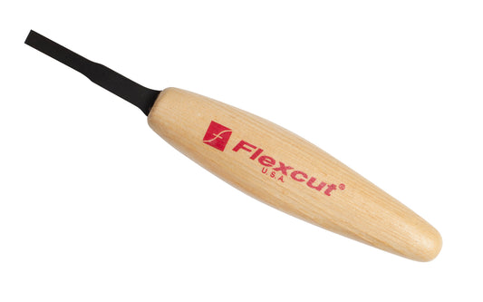 Made in USA • Flexcut Model No. MT13 - Straight Chisel Blade - High Carbon Spring Steel blade - Tempered to HRC 59-61 - Miniature & extra fine detail carving work - For adding texture like eyes, mouths, hair, fine accents - Micro Chisel - Mini Chisel - 3/16" - 5 mm wide blade - Micro carving chisel tool  651646300131
