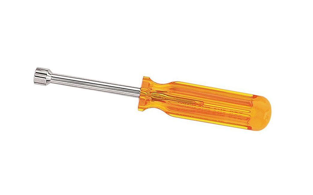 Klein Tools / Vaco 7/32" Nut Driver has a standard 3" shaft that works for most applications. The hollow shaft design facilitates work on stacked circuit boards and long bolt applications. Smooth Comfordome handles fit the palm of the hand comfortably. SAE Nut Drivers.    Made in USA.