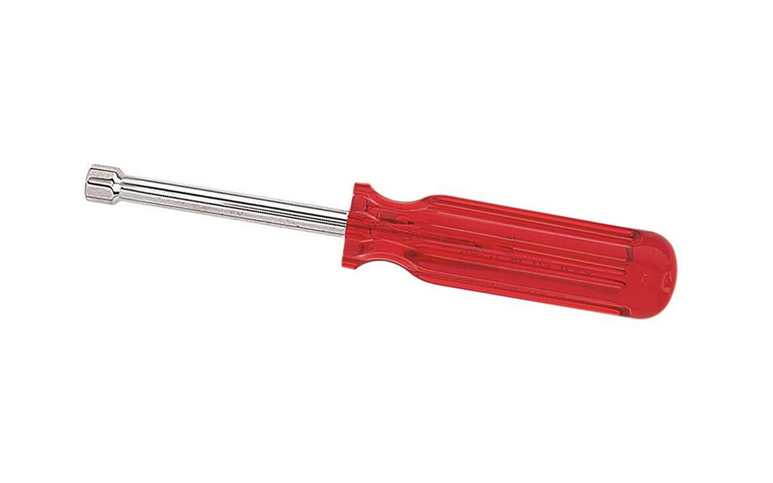 Klein Tools / Vaco 1/4" Nut Driver has a standard 3" shaft that works for most applications. The hollow shaft design facilitates work on stacked circuit boards and long bolt applications. Smooth Comfordome handles fit the palm of the hand comfortably. SAE Nut Drivers.    Made in USA.