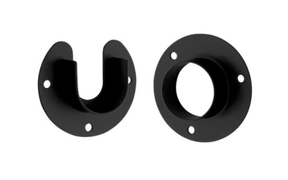 High quality closet rod flange set. Strong pole supports made of zinc material with a plated finish. The flanges have the deep pole sockets & provide the strong & safe rod support. Works with closet poles up to 1-5/16" diameter.  National Hardware - Stanley Home designs. Available in chrome, oil rubbed bronze, satin nickel, & white color finishes