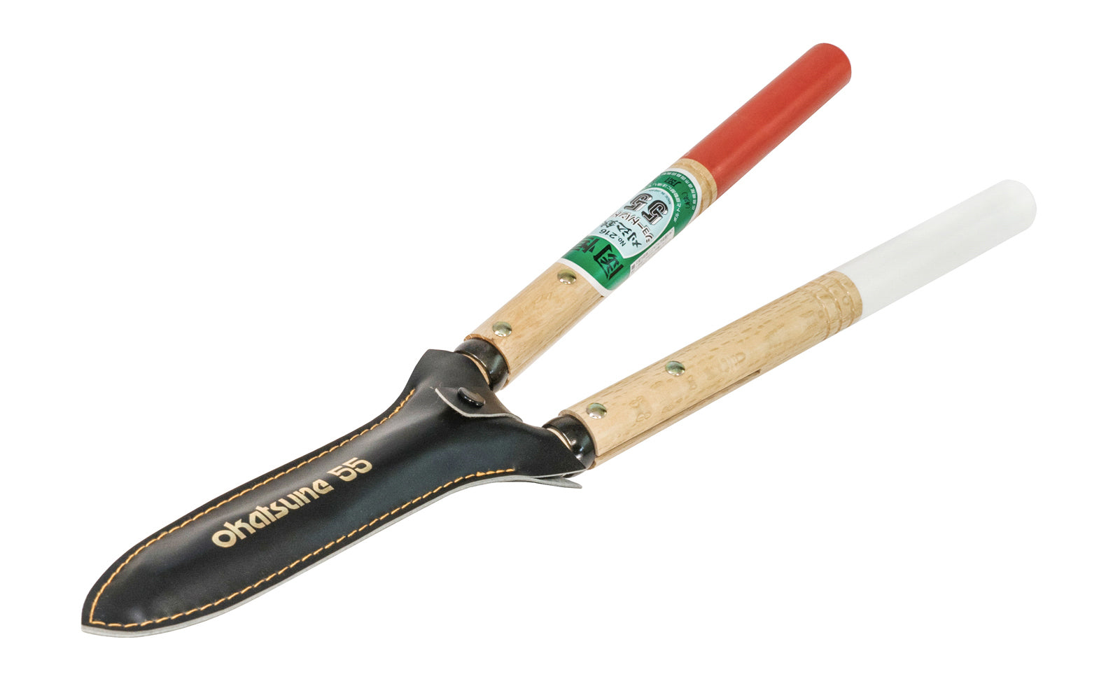 Professional Japanese Hedge / Shrub Shears made by Okatsune in Japan. Made of high quality Izumo Yasuki Steel, the cutting edges are very sharp & cut nicely. Excellent for topiary boxwood & hedges, & other various garden tasks such as trimming, shaping, thinning. Okatsune Model 216. 20" Overall Length. 4968779216007