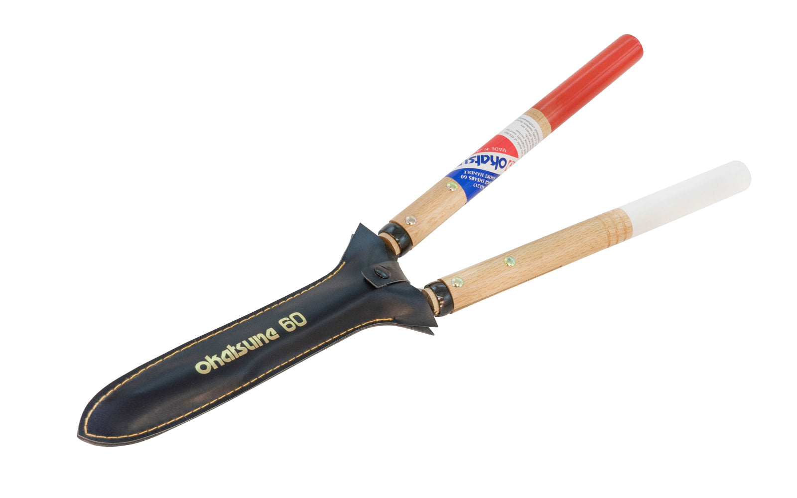 Professional Japanese Hedge / Shrub Shears made by Okatsune in Japan. Made of high quality Izumo Yasuki Steel, the cutting edges are very sharp & cut nicely. Excellent for topiary boxwood & hedges, & other various garden tasks such as trimming, shaping, thinning. Okatsune Model 217. 20" Overall Length. 4968779217004