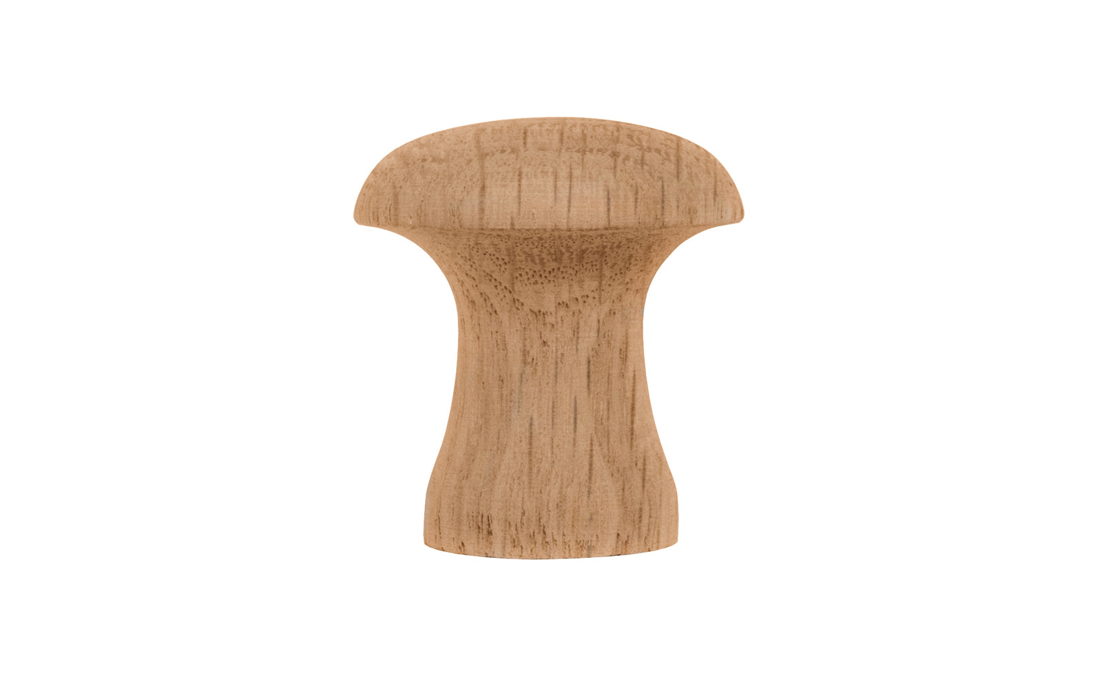 Classic & traditional Shaker-style solid wood cabinet knobs. Oak Wood Knob. These charming wood knobs have a smooth & attractive look & feel. Wooden shaker knob for cabinets, drawers, & furniture. Unfinished mushroom shape wood knob.