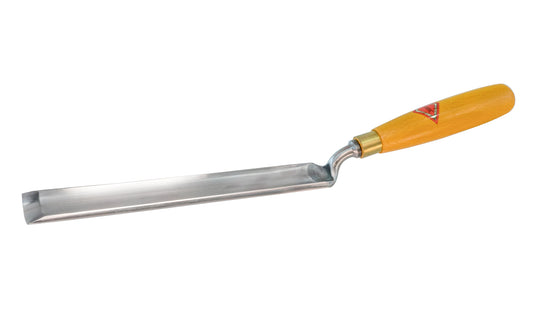 A 1-1/2" Offset Paring Gouge made by Henry Taylor Tools in England. Offset bent blade. Henry Taylor - Diamic ~ Model No. F5.   Made in UK.