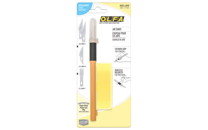 This Olfa Precision Art Knife with Cushion Grip - AK-4 is designed to fit perfectly in your hand for the best cutting experience. Premium quality blade for superior sharpness & durability. The slightly weighted bottom provides for ideal balance & stability in your hand. Model AK-4. 9164. 091511600322. Made in Japan