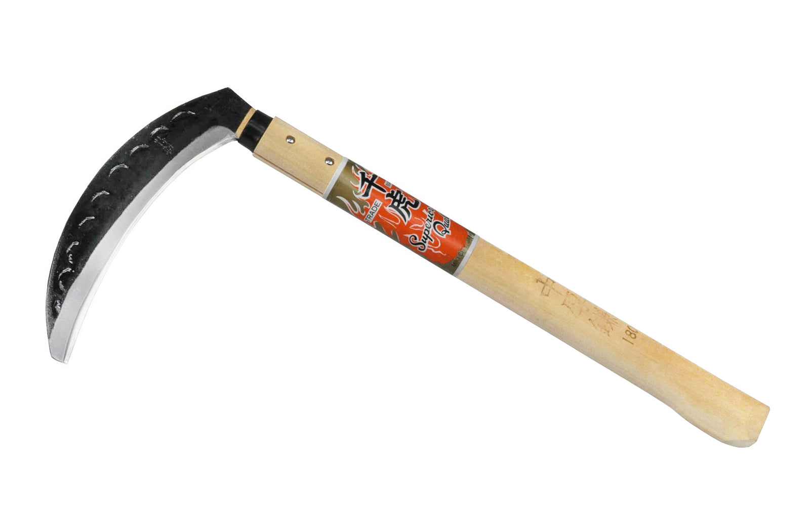 Japanese Chuatsu Gama Sickle ~ Medium Duty ~Made in Japan · High quality carbon steel ~ 7" blade length ~ Curved blade slices grasses, thick stems & weeds ~ Great for weeding, gardening, & harvesting 