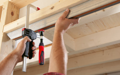 This Bessey 12" HD One-Handed PowerGrip Clamp PG12 is a heavy duty one-handed clamp that is easy to use. To pre-adjust the jaw use the easy slide button to position with just one hand; then squeeze the handle to hold the clamp; and simply turn the handle to apply the full pressure. 12" max opening - 4" throat depth.