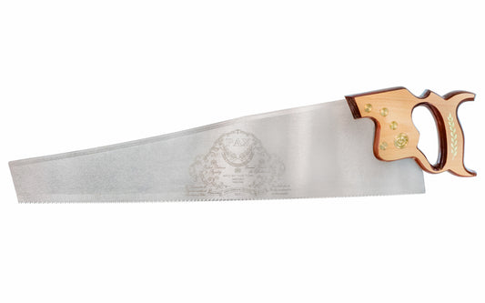 A high quality 22" Panel Saw with 10 TPI made by Pax Saws. Pax handsaws are some of the finest handsaws available today. Handcrafted from the finest alloy steel these saws are taper ground & breasted. Model No. PP22. Thomas Flinn & Co.