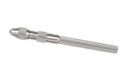 Starrett 240B Pin Vise with a special tapered collet, providing maximum clamping surface. Smaller body diameter than the chuck to allow fast opening and closing and rapid rotation when used on small work. Available individually or as a complete set in a convenient case.  Made in USA.