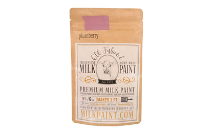 This Milk Paint color is "Plumberry" color - It is a light purple with pink undertones. Comes in a powder form, you can control how thick/thin you mix the paint. Use it as you would regular paint, thinner for a wash/stain or thicker to create texture. Environmentally safe, non-toxic & is food safe. 100% VOC free. Powder Paint. Made in USA
