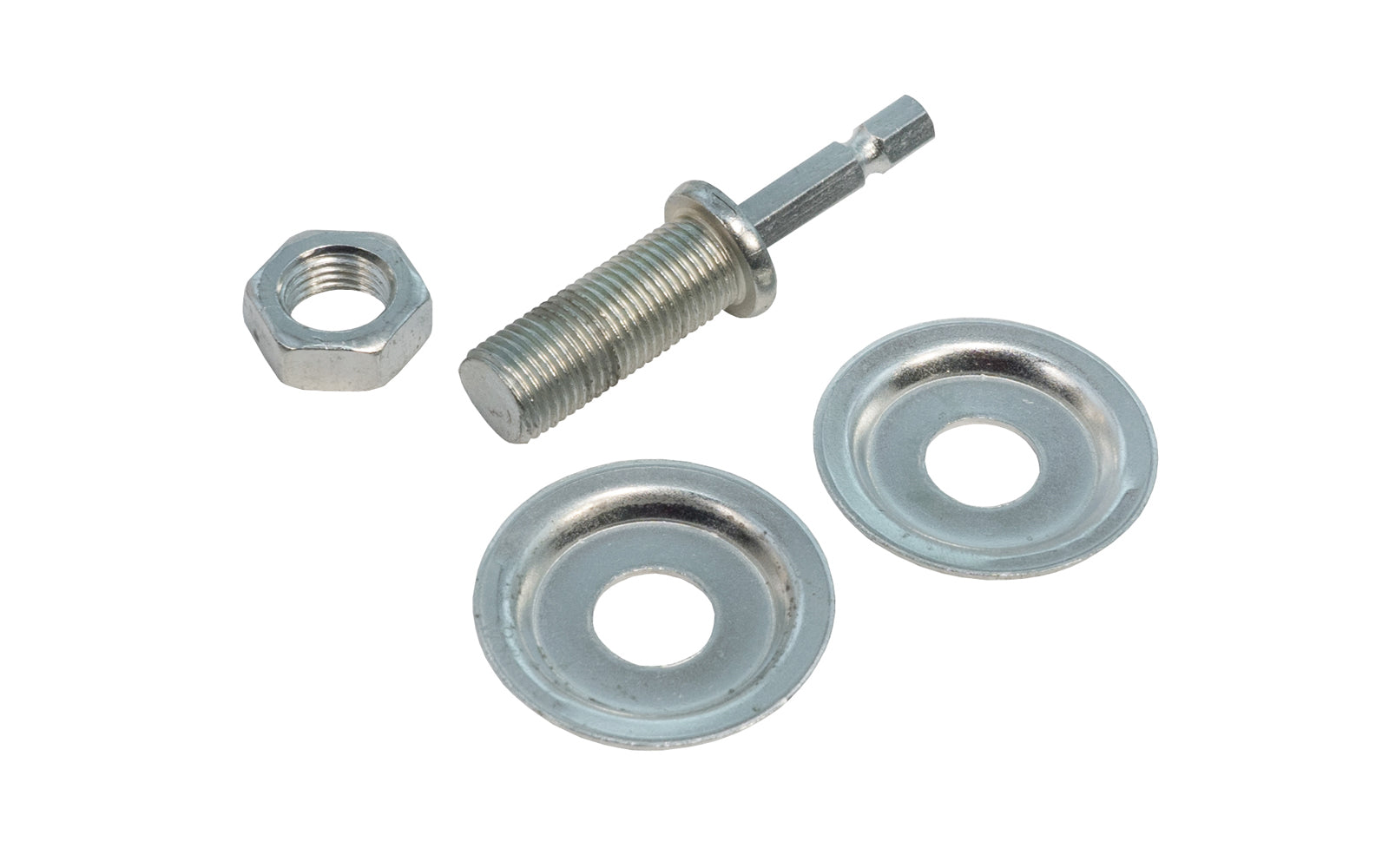 This 1/4" Quick Change Arbor Adapter for 1/2" Arbor Buffing Wheels shank fits electric drills. Side plates hold accessories securely. 1" maximum face width. 1-1/2" diameter washer holding plates. Designed for 1/2" hole diameter buffing wheels. 1/4" quick change ball shank. 082123760764. Dico Buffing Wheels