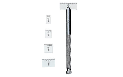 Starrett 5 Steel Rules with Holder. The Starrett S423Z set of five small rules is extremely useful for measurements in confined or hard-to reach locations. They are especially suitable for measuring grooves, short shoulders, recesses, keyways, and in tool and die work. SET, 5 Rules with Holder.   Made in USA.